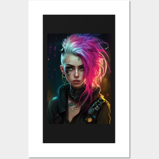 Cyberpunk Girls | Post-apocalyptic | Anarchist Streetwear | Punk Fashion | Colorful Punk Artwork | Tattoos and Piercings | Paint Splash Posters and Art